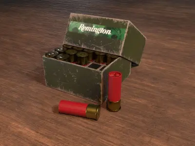 12x70 shot shells Low-poly 3D model