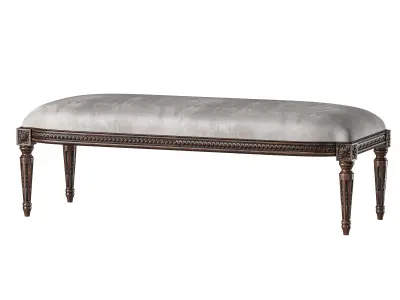 chairish louis bench and pouf art 5694 3D model