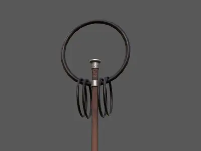 Monk Staff Low-poly 3D model