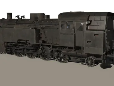 Railway Locomotive WW2 3D model