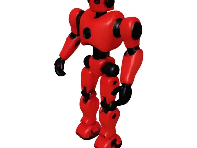 Red Stylized SciFi Robot Model 3D model