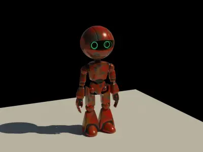 Robot with eyes Low-poly 3D model get