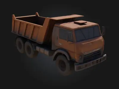 Red Dump Truck  Heavy Duty Hauler for Industrial Scenes 3D model