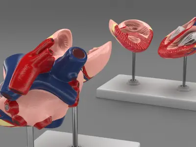  Dog Heart Interior Structure Display on Stand 