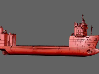 Black Marlin lowpoly Low-poly 3D model