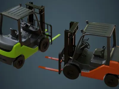 Forklift 1A Low-poly 3D model