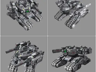 SF Drone Tank - MX5 Low-poly 3D model