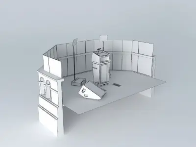 Presidential inauguration podium. Free 3D model