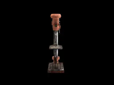 Drill Press - PBR - Textured Low-poly 3D model
