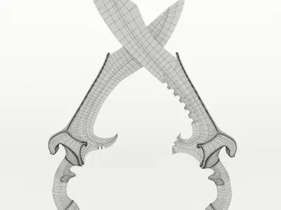Kukri two swords 3D model