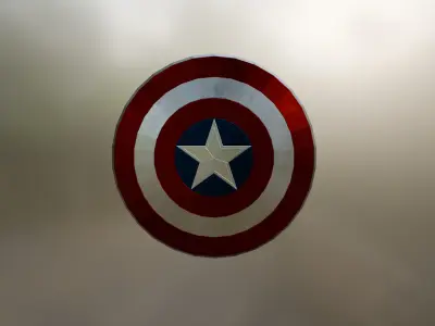 Captain America Shield Free low-poly 3D model