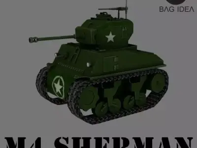 M4 Sherman Low-poly 3D model