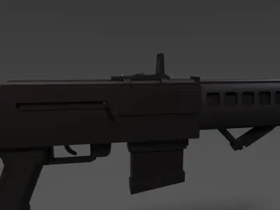 Rail Gun Assault Rifle- AK Inspired Design Low-poly 3D model