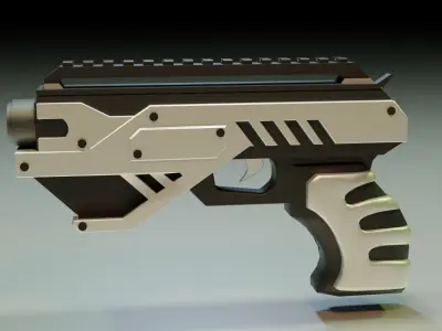 Sci-fi Pistol  Low-poly 3D model