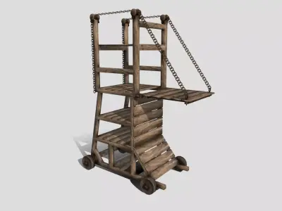 Medieval Siege Tower  Low-poly 3D model
