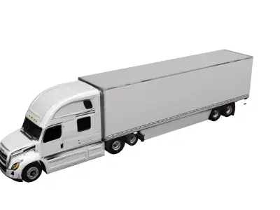 Freightliner Cascadia Low Poly Semi Truck Tractor Low-poly 3D model