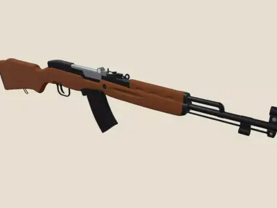 SKS weapon Low-poly 3D model