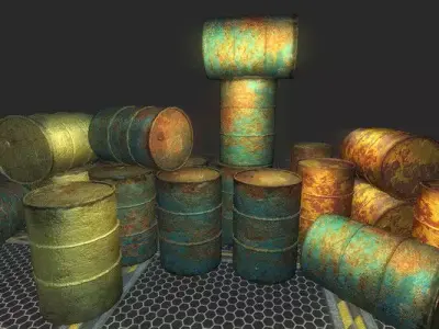 Barrel Pack Realistic  Low-poly 3D model