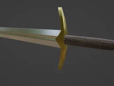 Dagger sword Low-poly 3D model 2