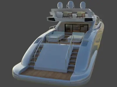 Yacht 3D model 13