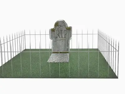 cemetery - grave Low-poly 3D model