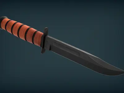 Ka-Bar USMC Fighting Knife Low-poly 3D model