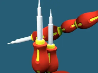 My modern design screwdriver or tournevis Low-poly 3D model