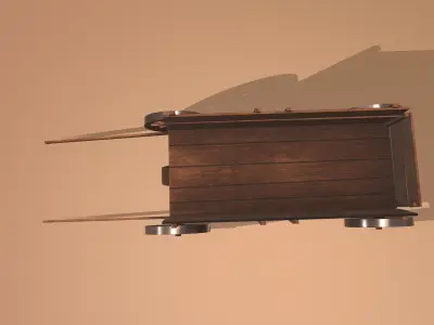Wooden cart Low-poly 3D model 20
