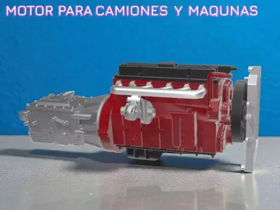 motor cummins ISL escala 1 32 - kit stl impresion 3d 3D print model