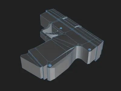 Gun low-poly Low-poly 3D model