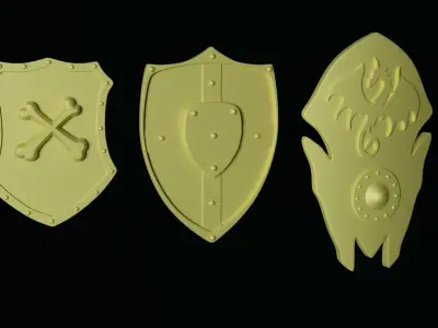 3D Warrior Shield Pack 3D model