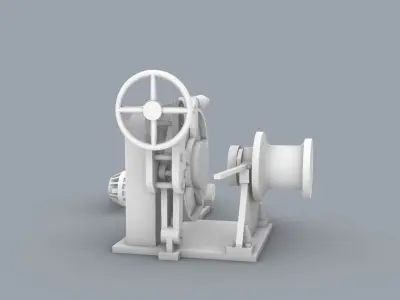 Anchor Winch Low-poly 3D model