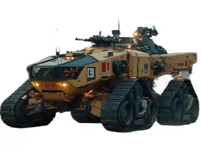 3D Armoured Car Low-poly 3D model