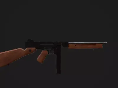 Thompson M1A1 Low-poly 3D model