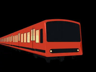 Helsinki Old Metro Train  Low-poly 3D model