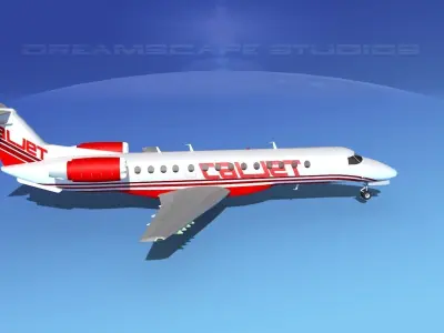 Embraer ERJ-135 CalJet 3D model