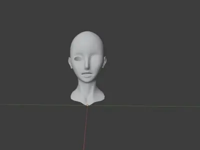 Female head Low-poly 3D model