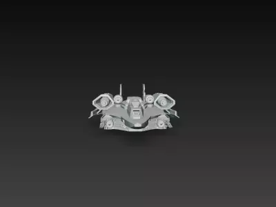 Sci-Fi Dual Engine Attack Fighter Spacecraft STL 3D print model