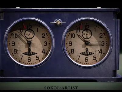 Soviet Bakelite Chess Clock Jantar Low-poly 3D model