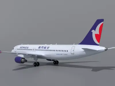 Airbus A320 Air Macau 3D model