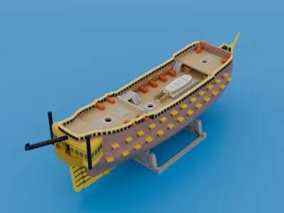 Medieval Ship Low-poly 3D model purchase