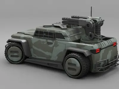 military vehicle  3D model by BlenderZone