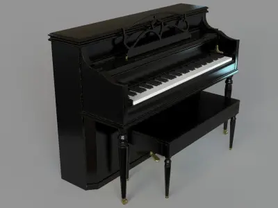 Fischer New York Antique Piano 3D model