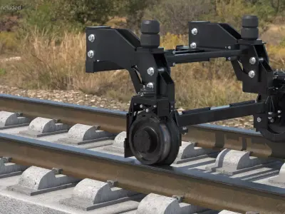Hi-Rail Gear Mid Weight Rail Conversion Unit 3D model