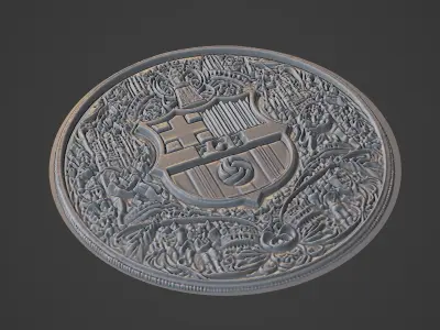 Barcelona Football Medallion 3D print model purchase