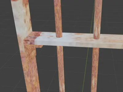 iron prison door Low-poly 3D model