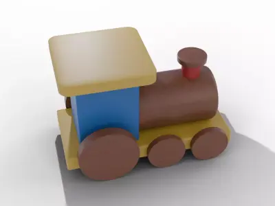  Toy Train 3D - Low Poly - Animation - Game - Decoration Low-poly 3D model