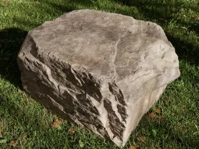  Warm Toned Cubed Large Rock Boulder Model 