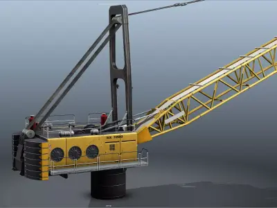 Vessel Ship Crane - Blender FBX 3D Model Low Poly Low-poly 3D model