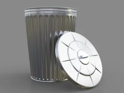 Dustbin 3 plastic bowl 3D model